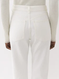 Pantalons Et Shorts-Chloé Pantalon Court Droit « Masaya » Blanc
