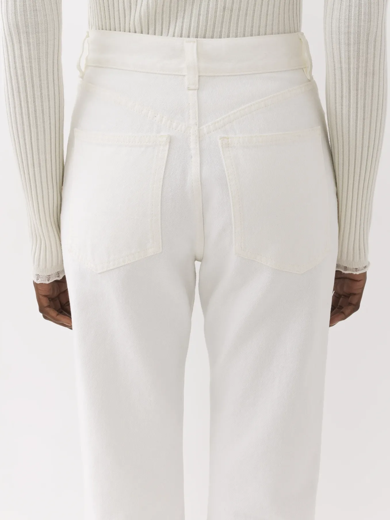 Pantalons Et Shorts-Chloé Pantalon Court Droit « Masaya » Blanc