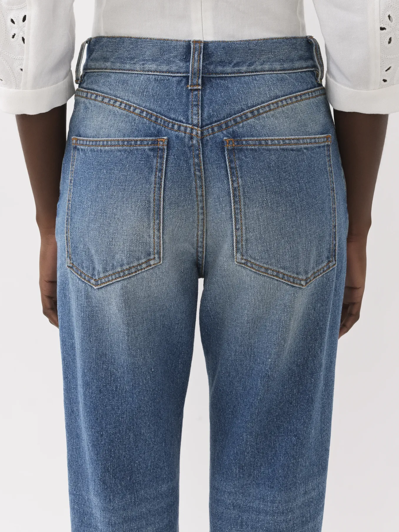 Pantalons Et Shorts-Chloé Pantalon Court Droit « Masaya » Foggy Blue