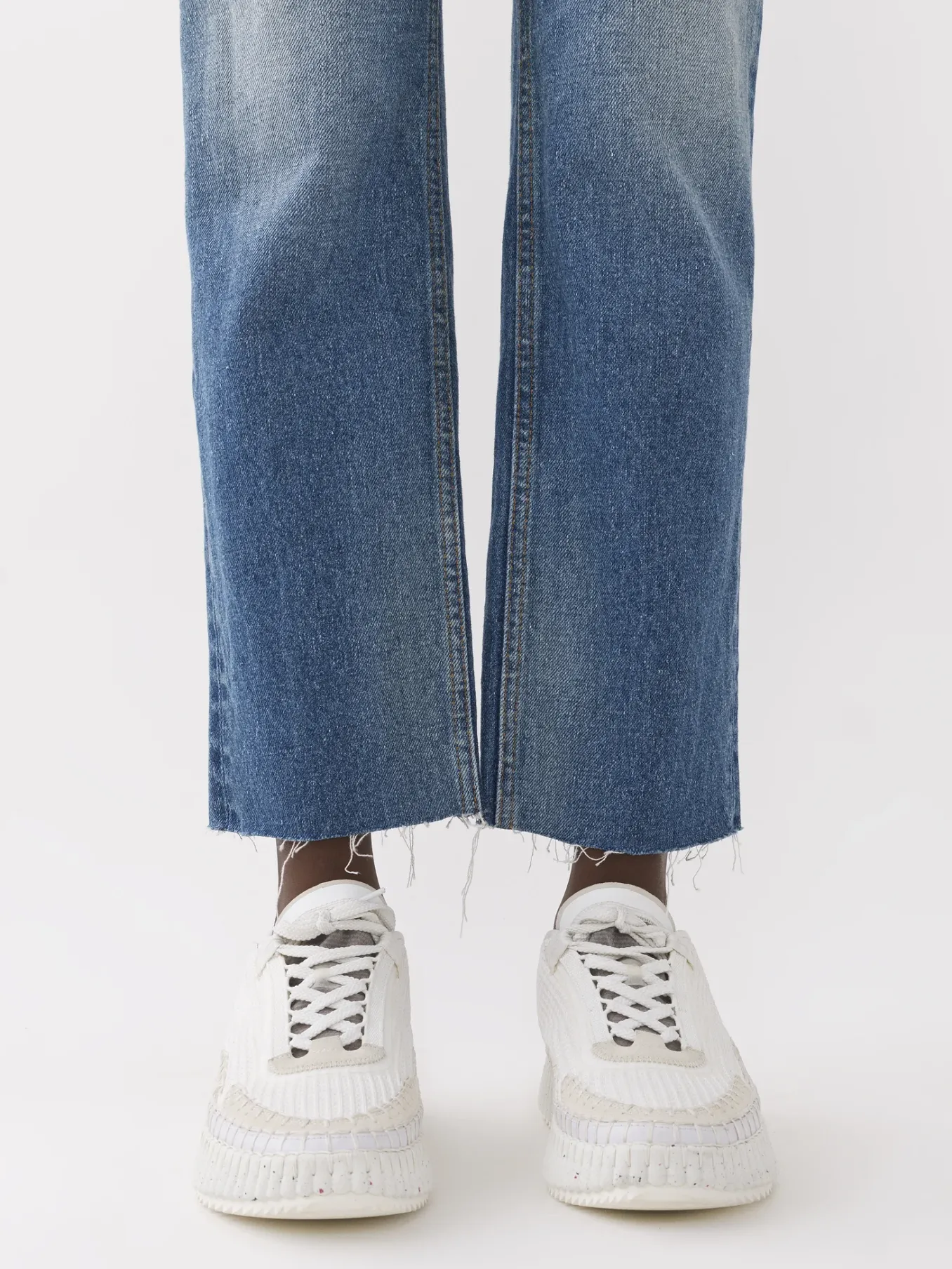 Pantalons Et Shorts-Chloé Pantalon Court Droit « Masaya » Foggy Blue