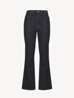 Pantalons Et Shorts-Chloé Pantalon Court Evase « Pacaya » Iconic Navy