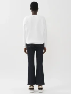 Pantalons Et Shorts-Chloé Pantalon Court Evase « Pacaya » Iconic Navy