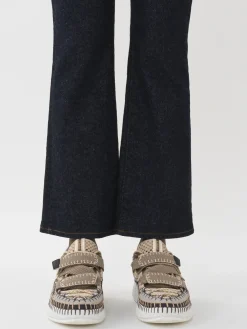 Pantalons Et Shorts-Chloé Pantalon Court Evase « Pacaya » Iconic Navy