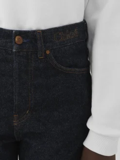 Pantalons Et Shorts-Chloé Pantalon Court Evase « Pacaya » Iconic Navy
