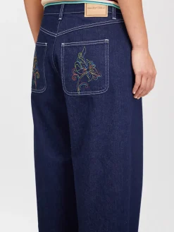 Vêtements-Chloé Pantalon Court Fusele Dark Denim