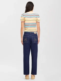 Vêtements-Chloé Pantalon Court Fusele Dark Denim