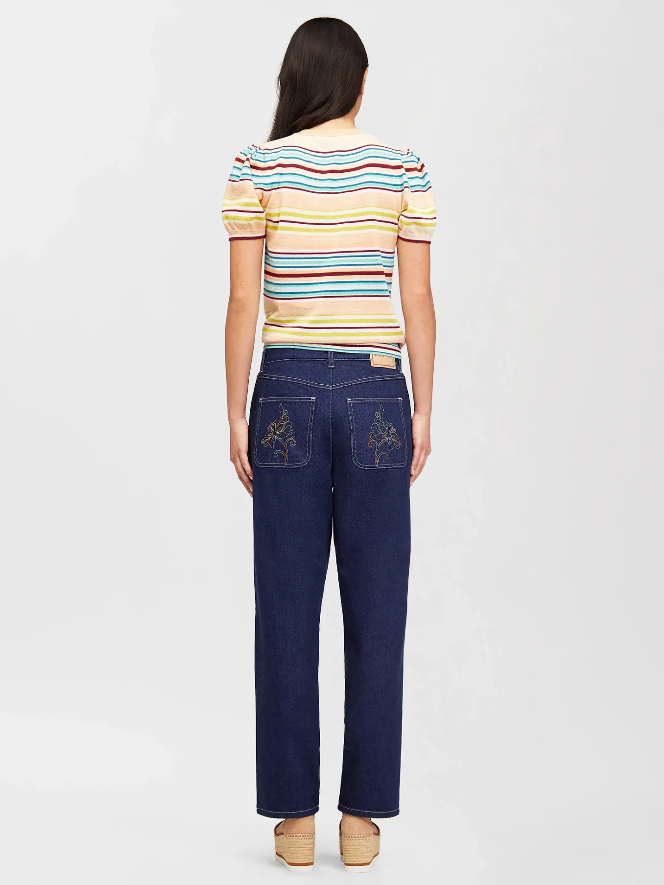 Vêtements-Chloé Pantalon Court Fusele Dark Denim