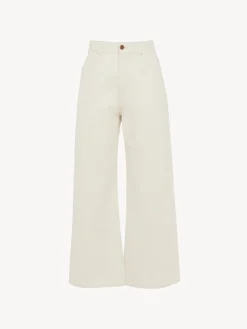 Pantalons Et Shorts-Chloé Pantalon Court Large « Stromboli » Iconic Milk