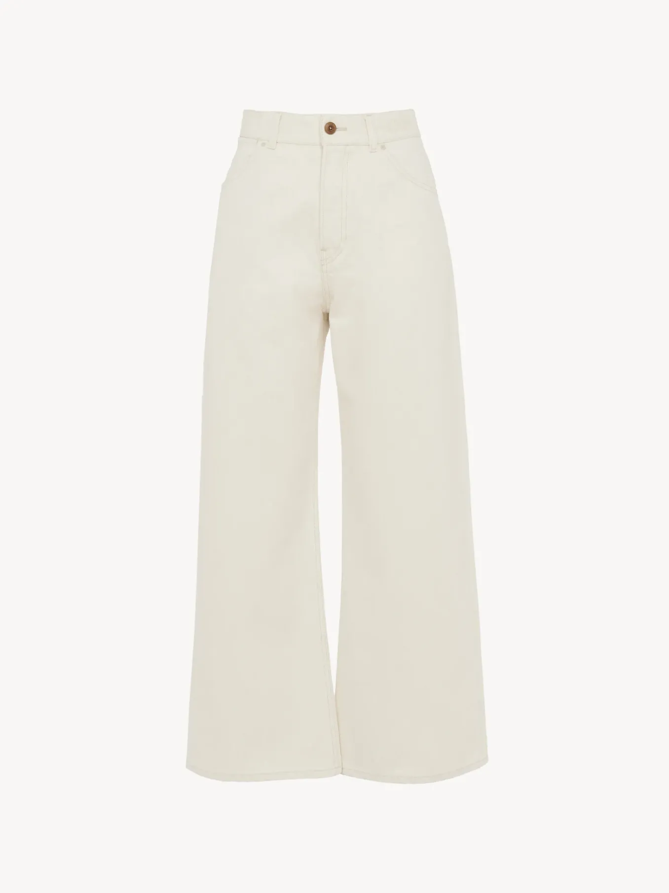 Pantalons Et Shorts-Chloé Pantalon Court Large « Stromboli » Iconic Milk