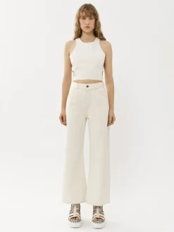 Pantalons Et Shorts-Chloé Pantalon Court Large « Stromboli » Iconic Milk
