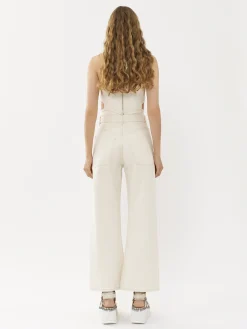 Pantalons Et Shorts-Chloé Pantalon Court Large « Stromboli » Iconic Milk