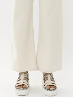 Pantalons Et Shorts-Chloé Pantalon Court Large « Stromboli » Iconic Milk