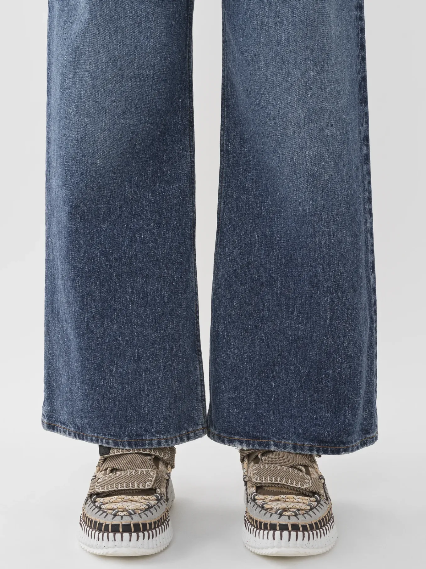Pantalons Et Shorts-Chloé Pantalon Court Large « Stromboli » Dusky Blue