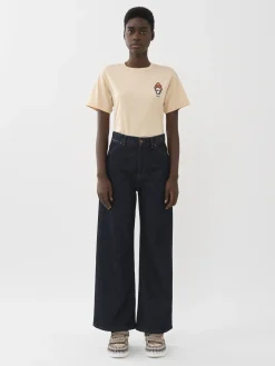 Pantalons Et Shorts-Chloé Pantalon Court Large « Stromboli » Iconic Navy
