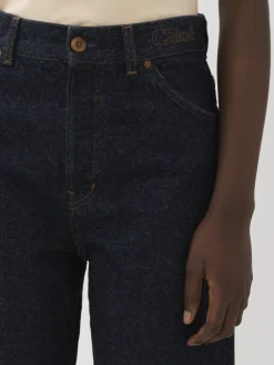 Pantalons Et Shorts-Chloé Pantalon Court Large « Stromboli » Iconic Navy