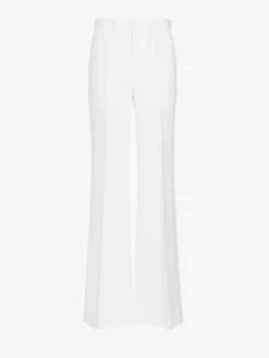 Pantalons Et Shorts-Chloé Pantalon De Costume Evase Blanc