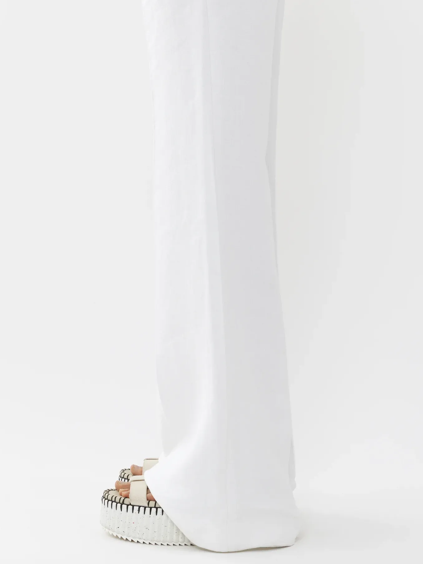 Pantalons Et Shorts-Chloé Pantalon De Costume Evase Blanc