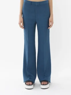 Pantalons Et Shorts-Chloé Pantalon De Costume Evase Opal Blue