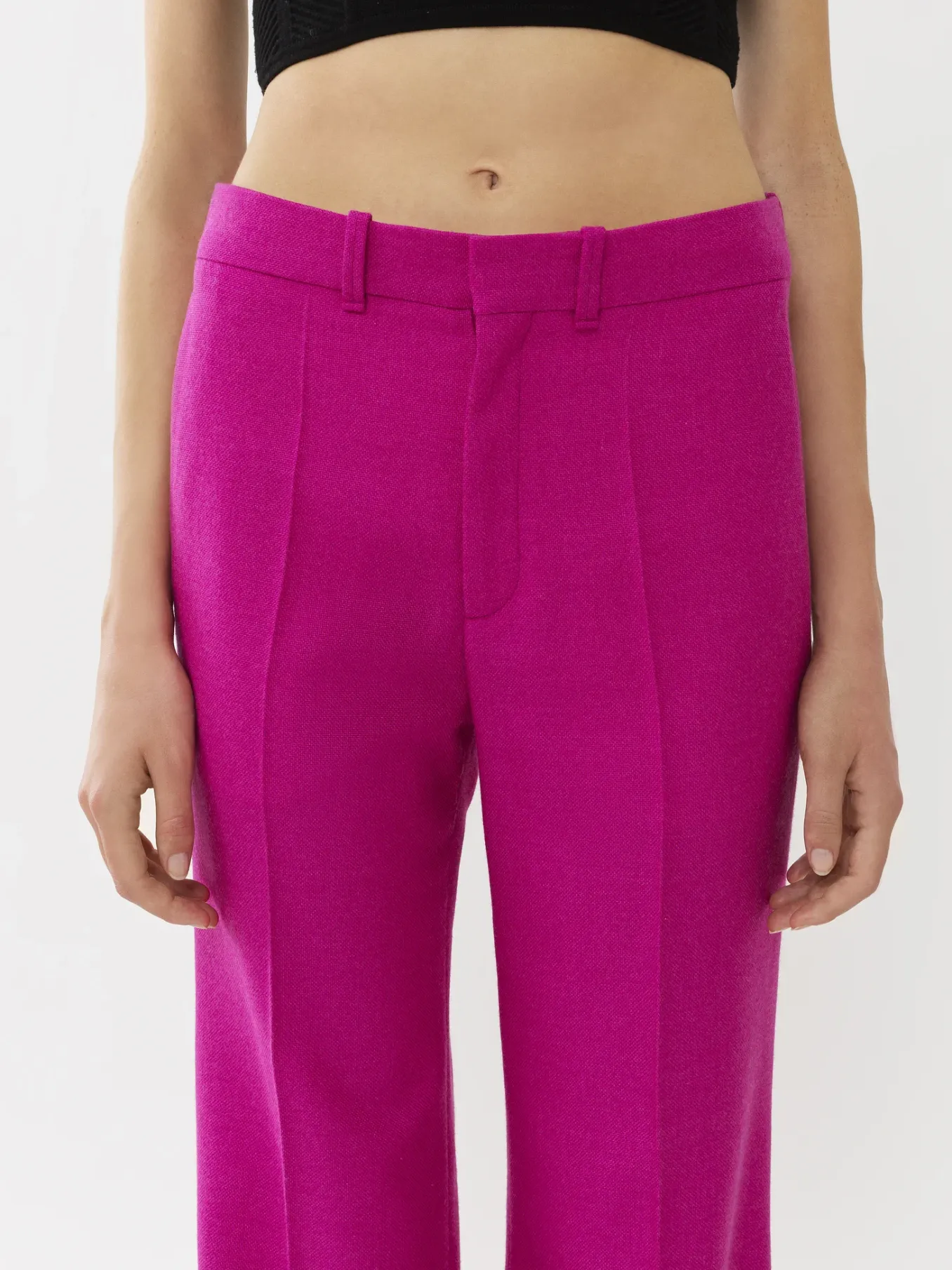 Pantalons Et Shorts-Chloé Pantalon De Costume Evase Raspberry Rose
