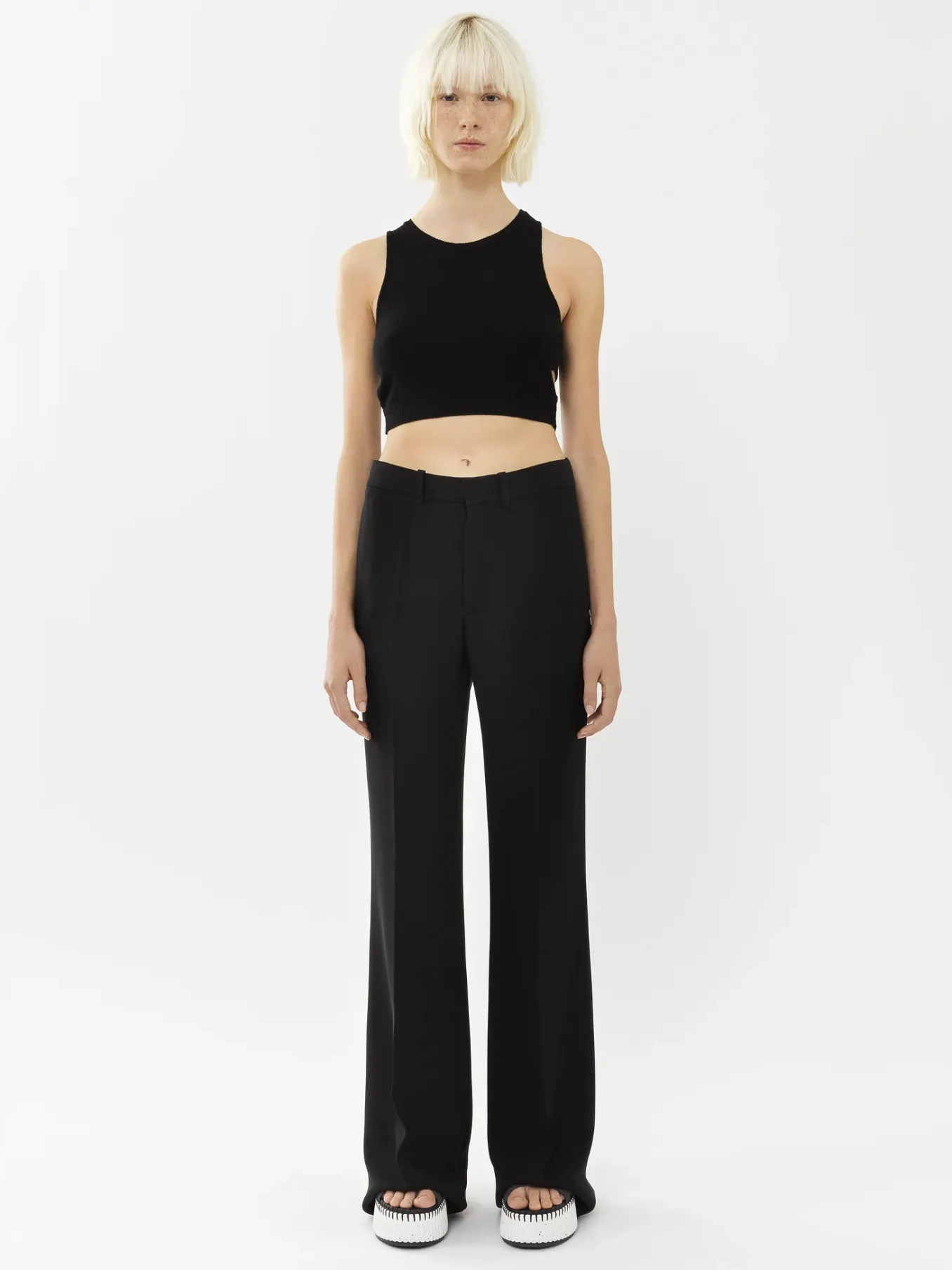 Pantalons Et Shorts-Chloé Pantalon De Costume Evase Noir