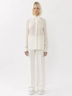 Pantalons Et Shorts-Chloé Pantalon De Costume Evase Buttercream
