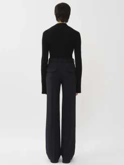 Pantalons Et Shorts-Chloé Pantalon Droit Abyss Blue