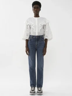 Pantalons Et Shorts-Chloé Pantalon Droit « Semeru » Dusky Blue