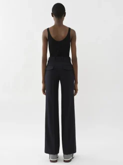 Pantalons Et Shorts-Chloé Pantalon Evase Abyss Blue