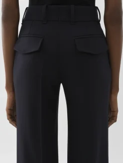 Pantalons Et Shorts-Chloé Pantalon Evase Abyss Blue