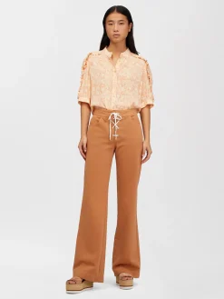Vêtements-Chloé Pantalon Evase Reef Shell