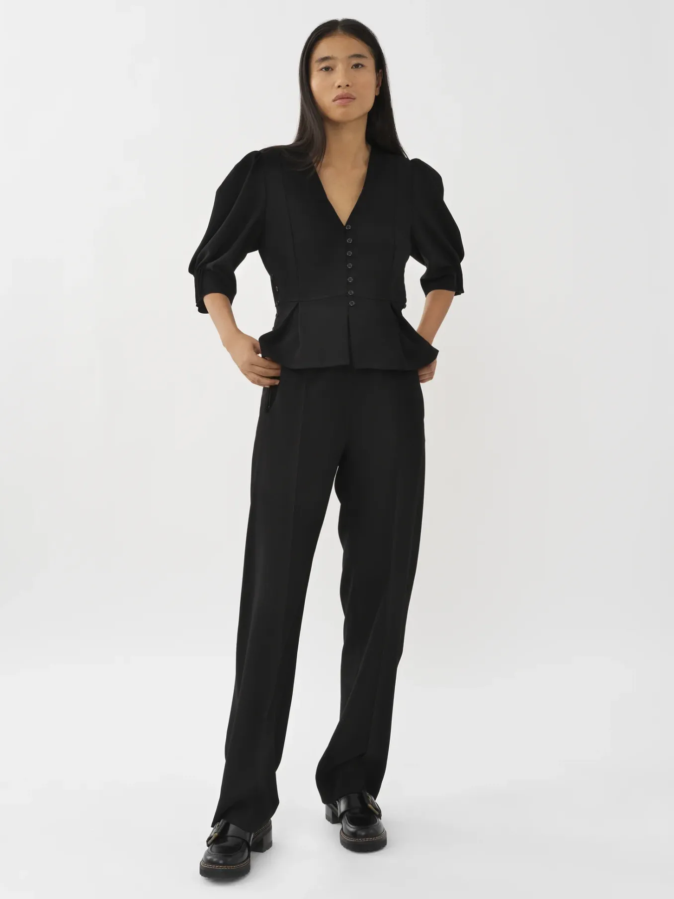 Vêtements-Chloé Pantalon Fluide Noir
