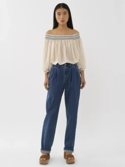 Vêtements-Chloé Pantalon Fusele Deep Denim
