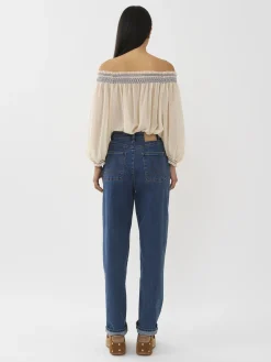 Vêtements-Chloé Pantalon Fusele Deep Denim