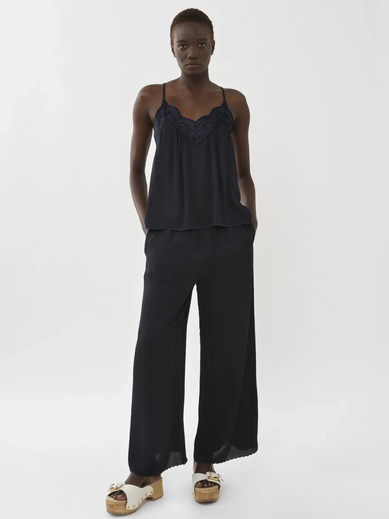Vêtements-Chloé Pantalon Jupe-Culotte Ink Navy
