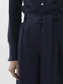 Pantalons Et Shorts-Chloé Pantalon Jupe-Culotte Large True Indigo
