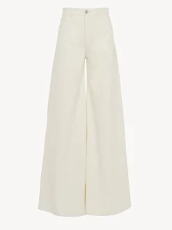 Pantalons Et Shorts-Chloé Pantalon Large Iconic Milk