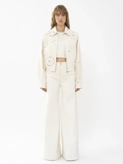 Pantalons Et Shorts-Chloé Pantalon Large Iconic Milk
