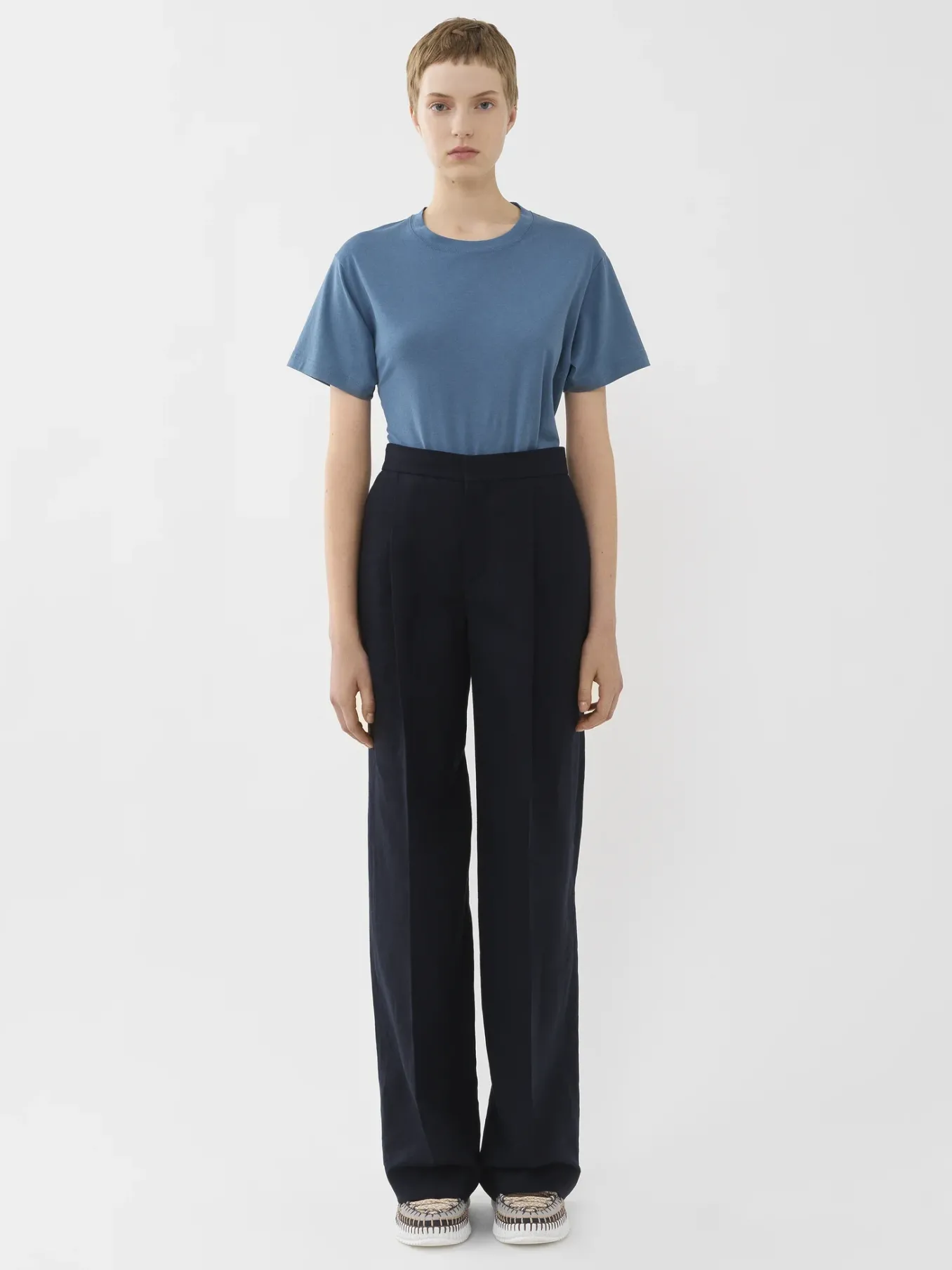 Pantalons Et Shorts-Chloé Pantalon Large Abyss Blue