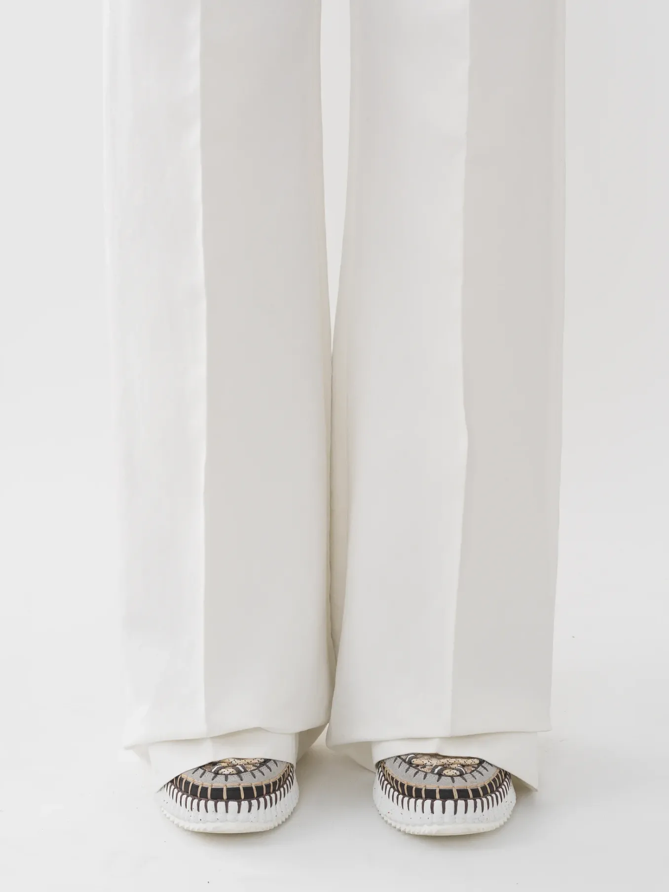 Pantalons Et Shorts-Chloé Pantalon Large Iconic Milk