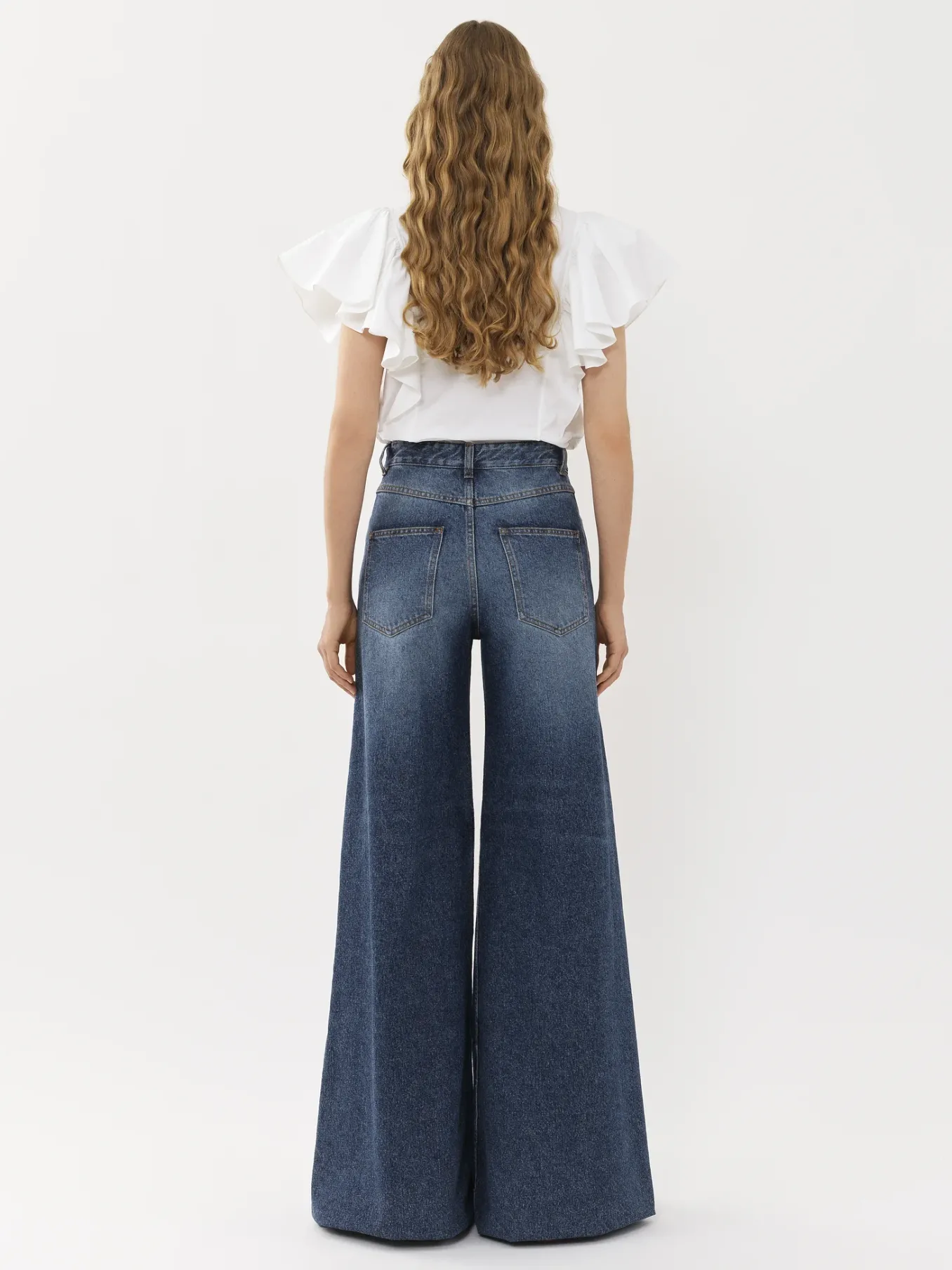 Pantalons Et Shorts-Chloé Pantalon Large Faded Denim