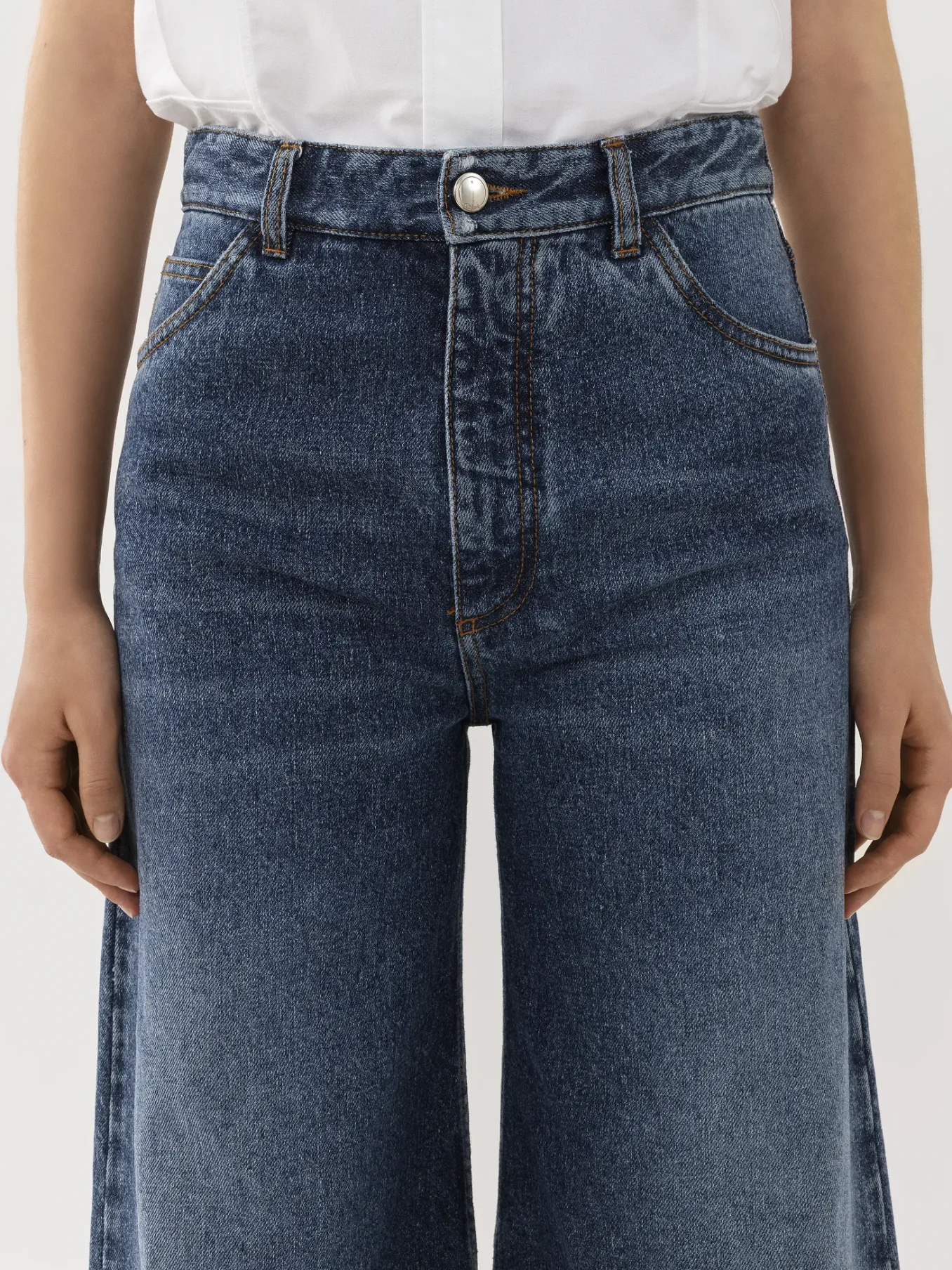 Pantalons Et Shorts-Chloé Pantalon Large Faded Denim