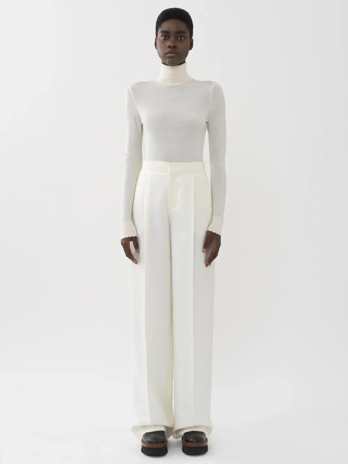 Pantalons Et Shorts-Chloé Pantalon Large Iconic Milk