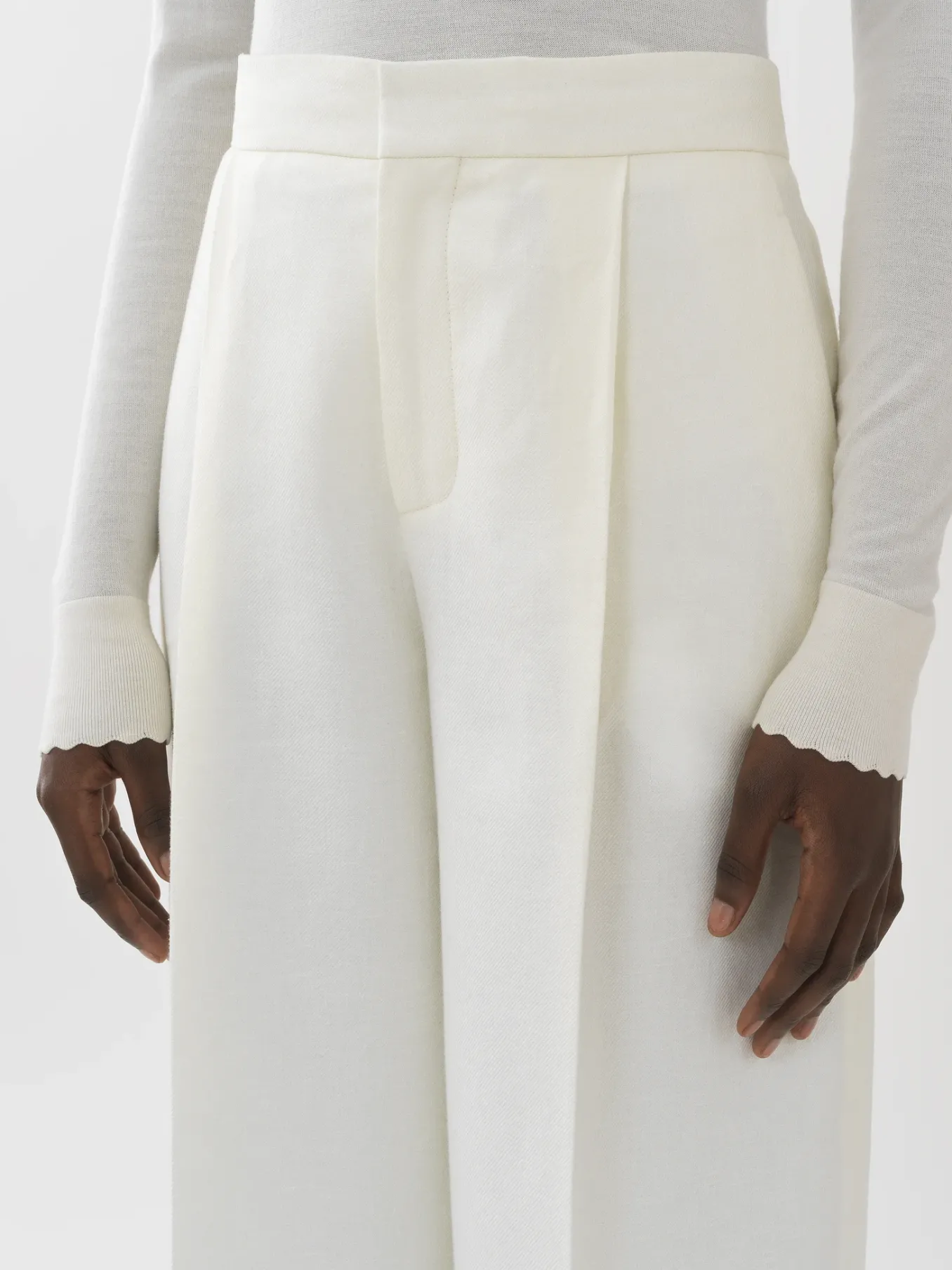 Pantalons Et Shorts-Chloé Pantalon Large Iconic Milk