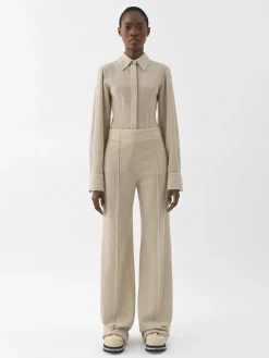 Pantalons Et Shorts-Chloé Pantalon Large Sandy Khaki