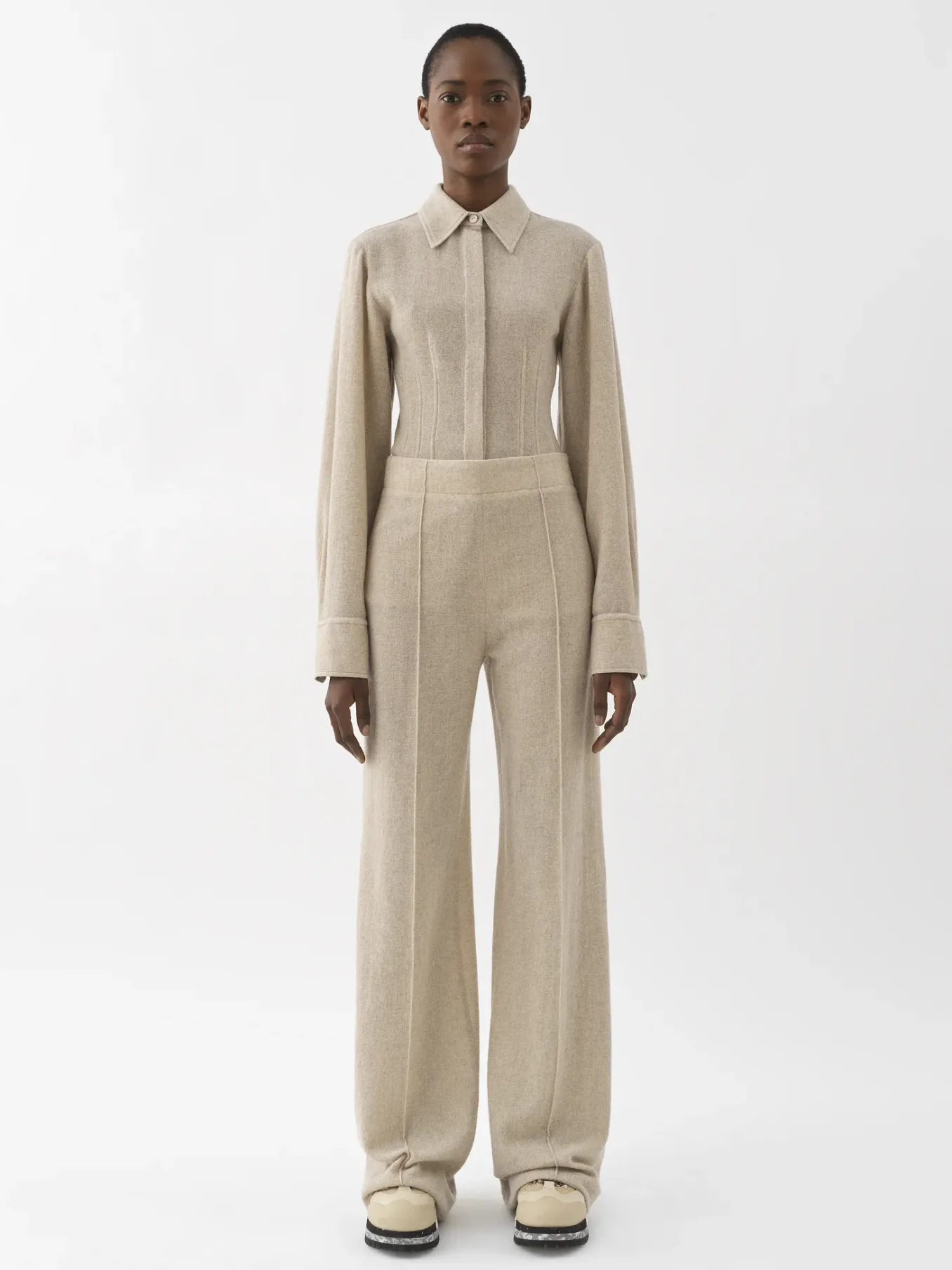 Pantalons Et Shorts-Chloé Pantalon Large Sandy Khaki