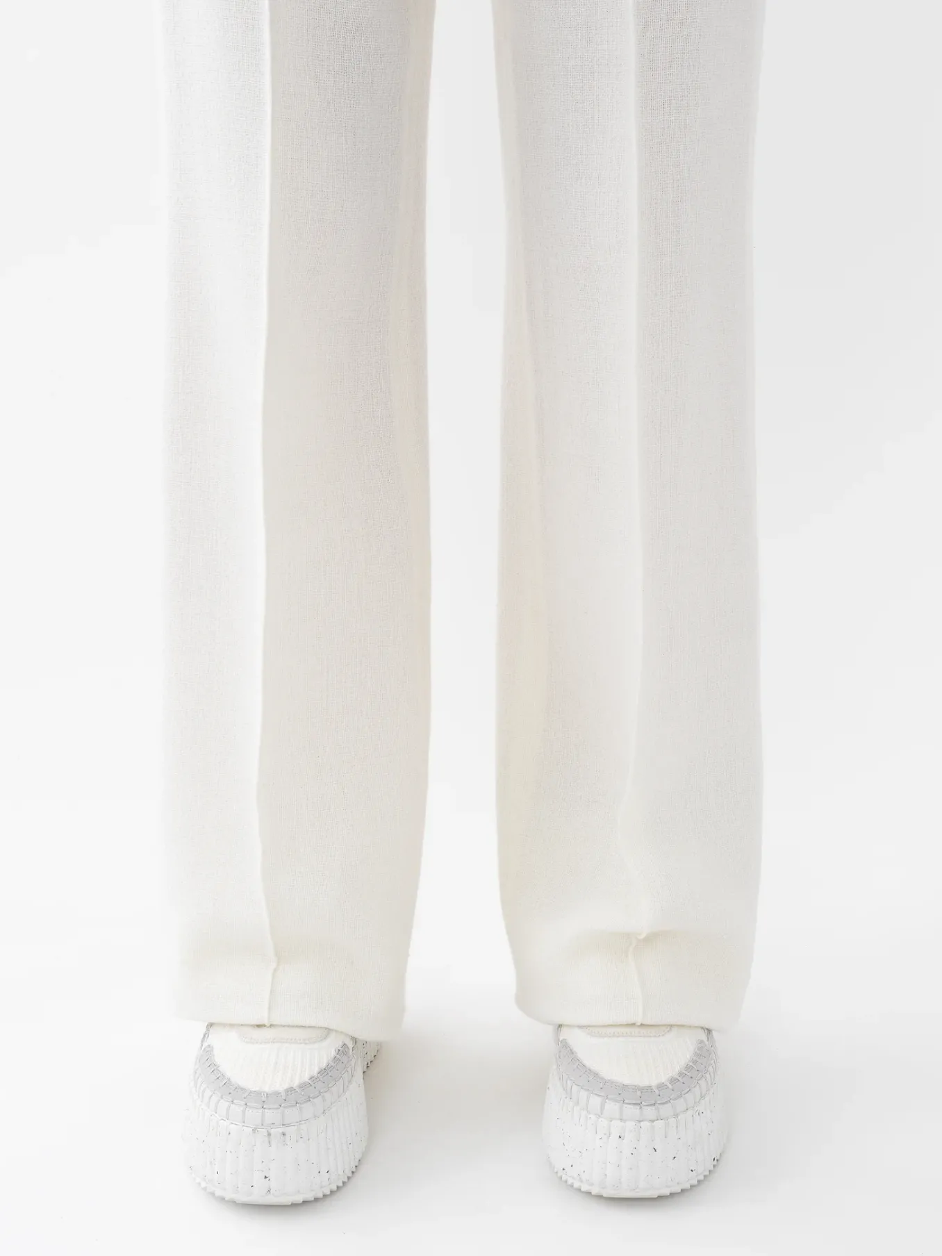 Pantalons Et Shorts-Chloé Pantalon Large Eden White