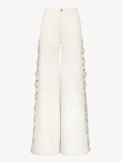 Pantalons Et Shorts-Chloé Pantalon Large A Lacets Iconic Milk