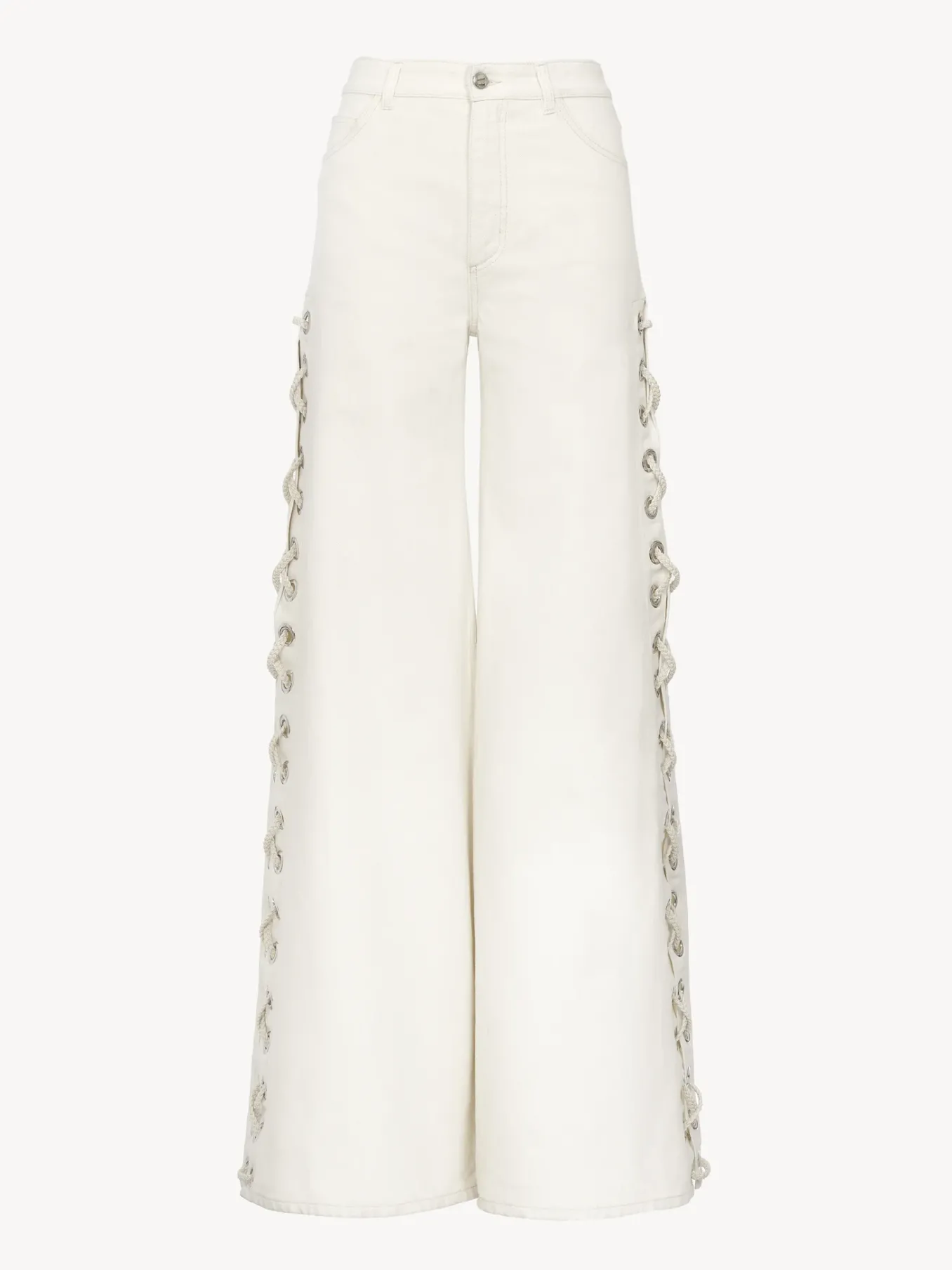 Pantalons Et Shorts-Chloé Pantalon Large A Lacets Iconic Milk
