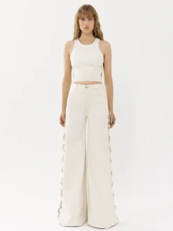 Pantalons Et Shorts-Chloé Pantalon Large A Lacets Iconic Milk