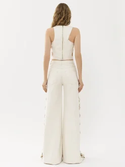 Pantalons Et Shorts-Chloé Pantalon Large A Lacets Iconic Milk